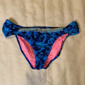 Victoria's Secret PINK Blue Tie Dye Bikini Bottoms ONLY - Size M